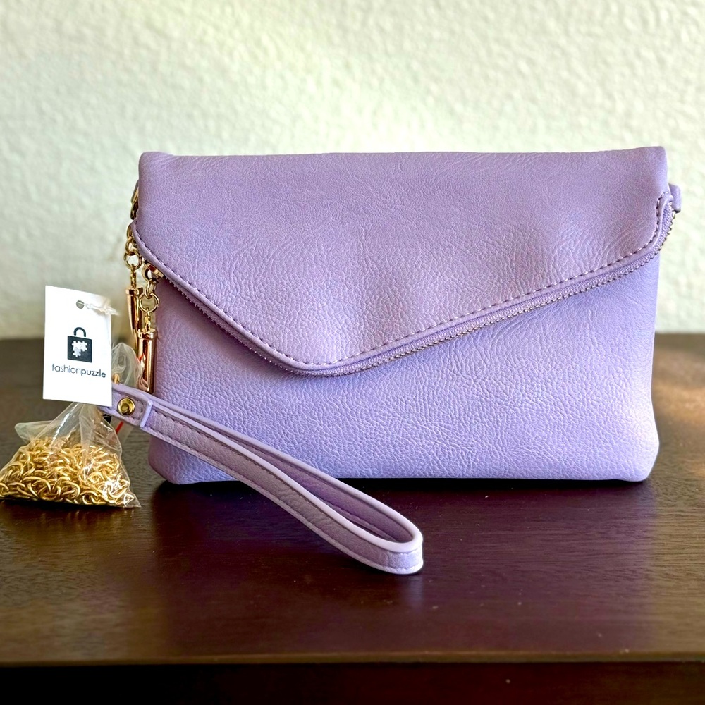 FashionPuzzle Lavender Clutch Bag